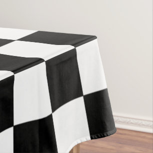 Kariertes Schwarzweiss Tischdecke