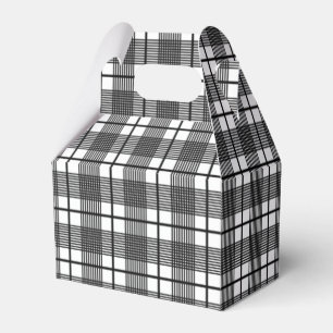 Kariertes Schwarzweißmuster Geschenkschachtel