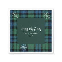 Kariertes Script Snowflakes Campbell Tartan Paper