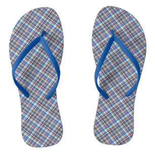 Kariertes Stoffmuster Druckgraublau Prüfmuster Flip Flops