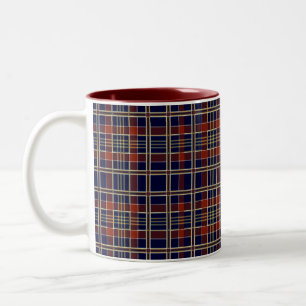 Kariertes Tartan Blau und Rot Zweifarbige Tasse