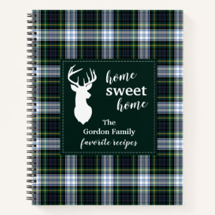 Kariertes Tartan Clan Gordon Familienferienrezepte Notizbuch