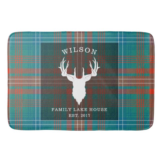 Kariertes Tartan Clan Wilson Badematte (Vorderseite)