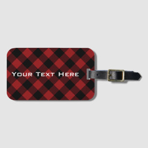 Kariertes Tartan-Gepäckchen mit benutzerdefinierte Gepäckanhänger