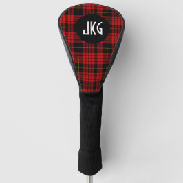 Kariertes Tartan in den Farben Rot, Schwarz und Ge Golf Headcover