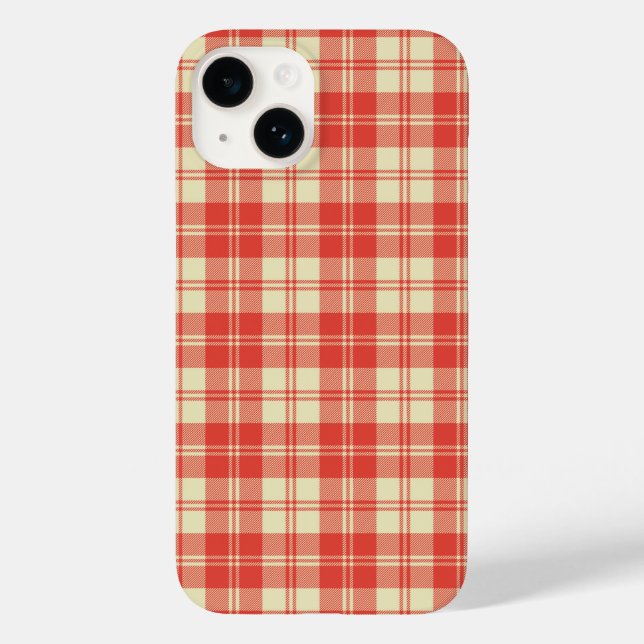 Kariertes Tartan in Rot und Weiß Case-Mate iPhone Hülle (Rückseite)