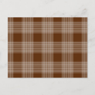 Kariertes Tartan-Muster braun Postkarte