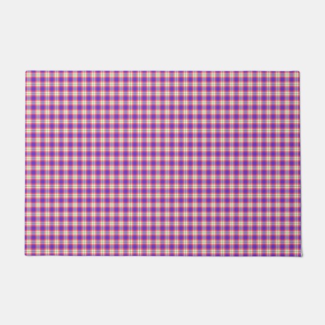 Kariertes Tartan-Muster Fußmatte (Vorderseite)