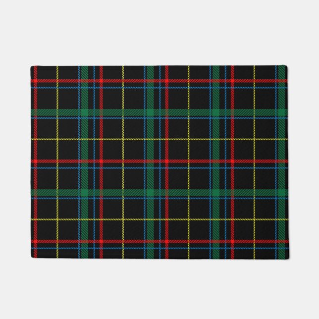 Kariertes Tartan-Muster, grün und rot, Fußmatte (Vorderseite)