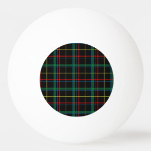 Kariertes Tartan-Muster, grün und rot, Tischtennisball