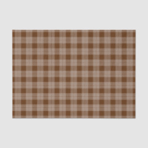 Kariertes Tartan-Muster in Braun und Weiß Seidenpapier