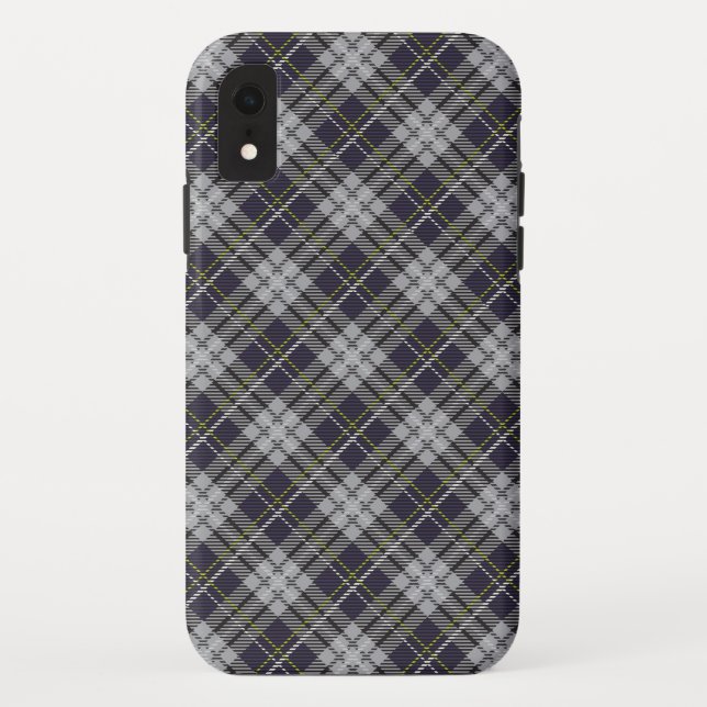 Kariertes Tartan-Muster in Grau und Weiß Case-Mate iPhone Hülle (Rückseite)