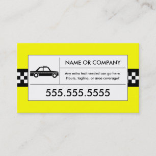 kariertes Taxi Visitenkarte