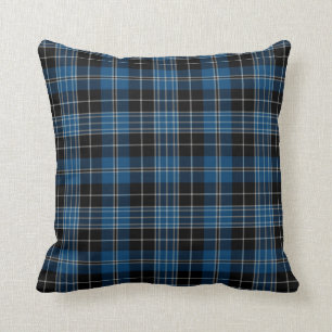 Kariertes Throw-Pillow Clergy Blue Tartan-Pilz Kissen