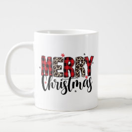 Kariertes Tierdruck-Spezialbecher Jumbo-Tasse