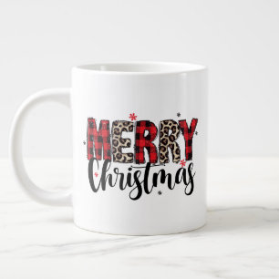 Kariertes Tierdruck-Spezialbecher Jumbo-Tasse