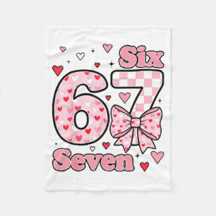 Kariertes Valentinsgruß Süße Sechs Sieben 6 7 Meme Fleecedecke