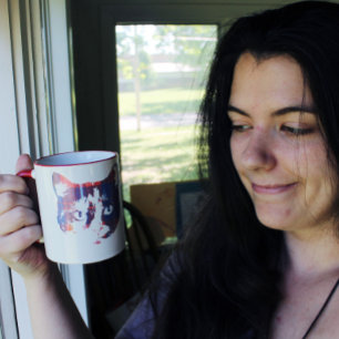 Kariertes Vintages Kätzchen Tasse