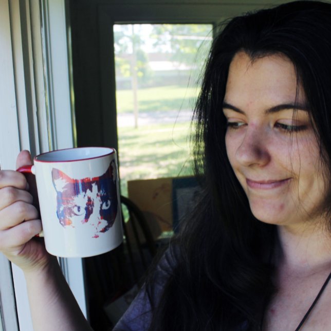 Kariertes Vintages Kätzchen Tasse (Von Creator hochgeladen)