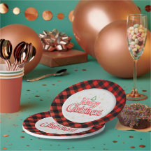 Kariertes Weihnachts-Papiertablett