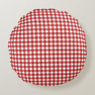 Kariertes Weihnachts-Pattern-Kissen Rundes Kissen