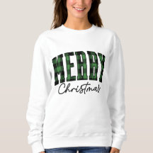 Kariertes Weihnachts-Sweatshirt | Grün für Frauen