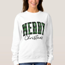 Kariertes Weihnachts-Sweatshirt | Grün für Frauen Sweatshirt