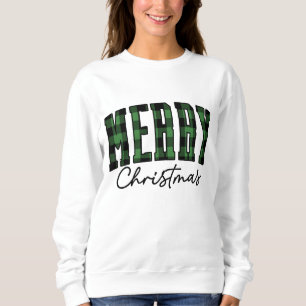 Kariertes Weihnachts-Sweatshirt Grün für Frauen Sweatshirt