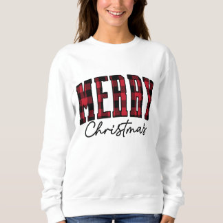 Kariertes Weihnachts-Sweatshirt | Rote Frauen Sweatshirt