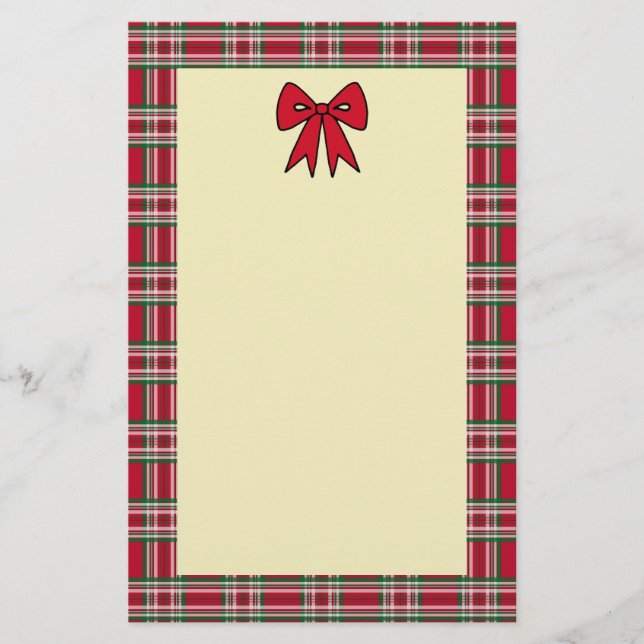 Kariertes Weihnachtsbriefpapier Briefpapier (Vorderseite)