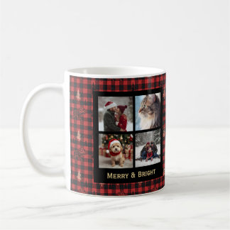 Kariertes Weihnachtsdesign in Rot und Schwarz im r Kaffeetasse