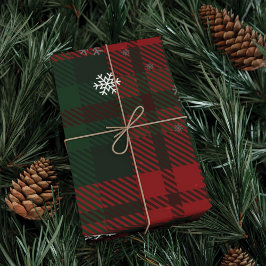 Kariertes Weihnachtsfest Snowflakes Muster Geschenkpapier