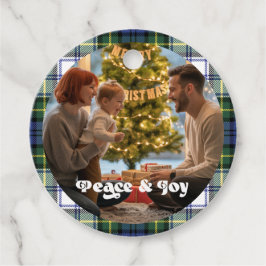Kariertes Weihnachtsgeschenk-Tag mit benutzerdefin Geschenkanhänger