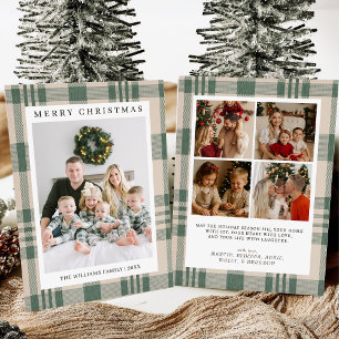 Kariertes Weihnachtskarte mit Foto-Feiertagskarte Feiertagskarte
