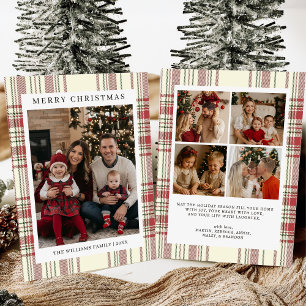 Kariertes Weihnachtskarte mit Foto-Feiertagskarte Feiertagskarte