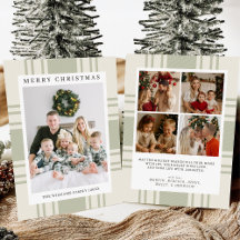 Kariertes Weihnachtskarte mit Foto-Urlaubskarte