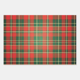 Kariertes Weihnachtsmuster Geschenkpapier Set