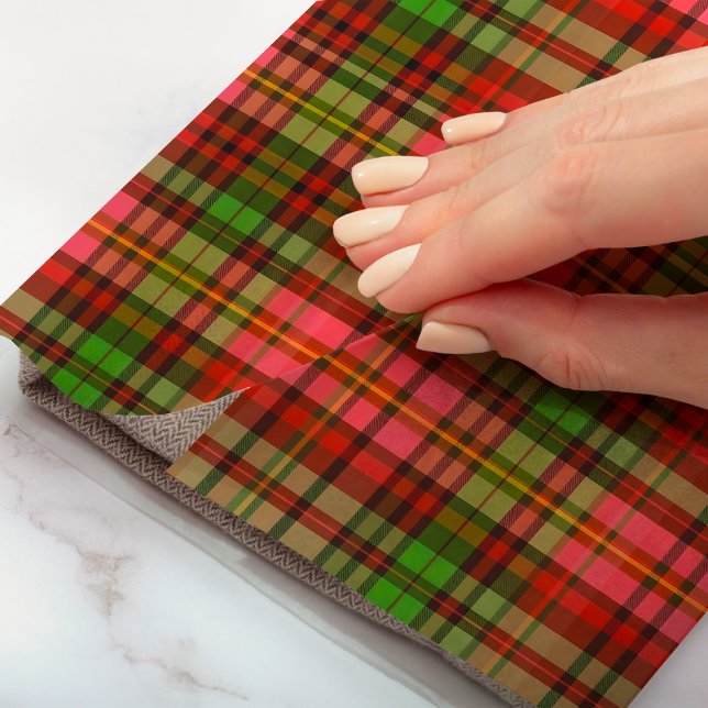 Kariertes Weihnachtsmuster in Rot Rosa Seidenpapier (Traditional Red Green Pink Plaid Christmas Pattern Tissue Paper)