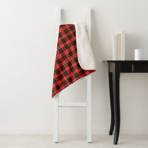 Kariertes Weihnachtsmuster Sherpadecke