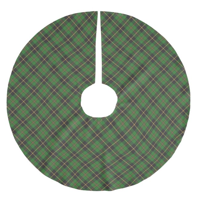 Kariertes Weihnachtsschwarz Polyester Weihnachtsbaumdecke (Vorderseite)
