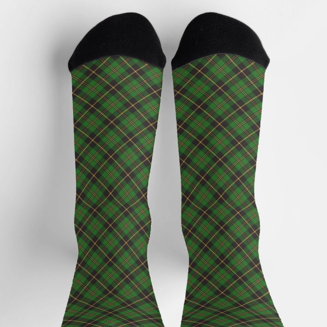 Kariertes Weihnachtsschwarz Socken (Oben)