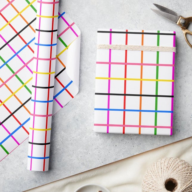 Kariertes Windows-Design mit weißem Hintergrund Geschenkpapier (Von Creator hochgeladen)
