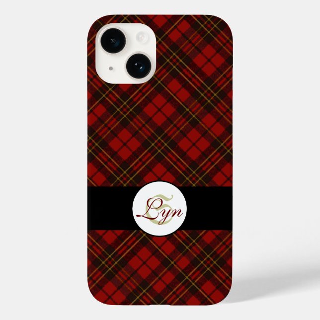 Kariertes Wintermuster Monogram Case-Mate iPhone Hülle (Rückseite)