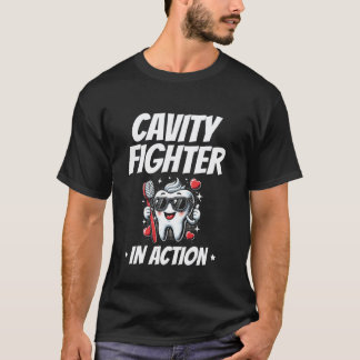 Karieskämpfer in Aktion Zahnarzt Zahnmedizin T-Shirt