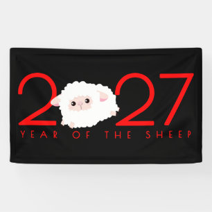 Karikatur 2027 Chinesisches Neujahr des Schafs Banner