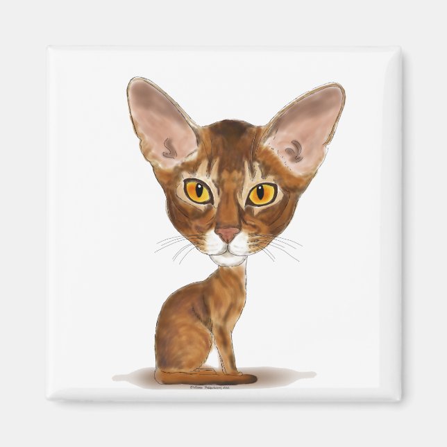 Karikatur Abyssinian Magnet (Vorne)