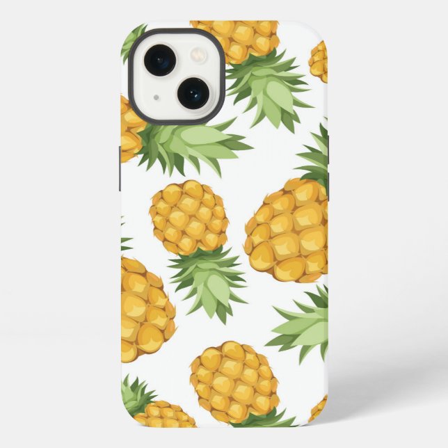 Karikatur-Ananas-Muster iPhone Hülle (Rückseite)