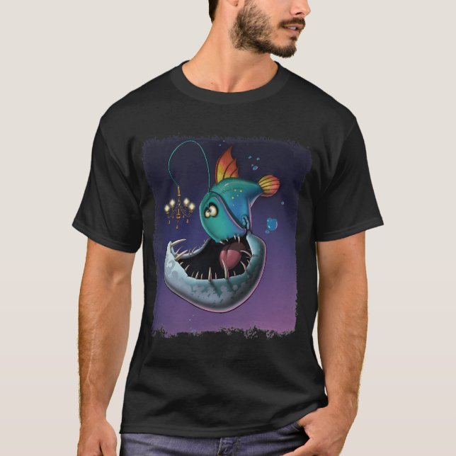 Karikatur Anglerfisch T-Shirt (Vorderseite)