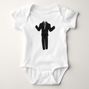 Karikatur Anzug dunkelgrau Baby Strampler