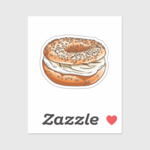 Karikatur-Bagel Aufkleber